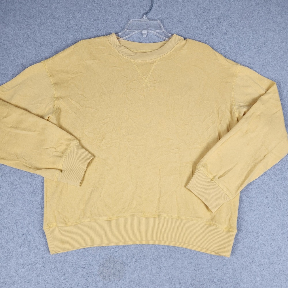 So Lounge Life Sweatshirt Womens Large Yellow Crewneck Relaxed Fit Pullover‎